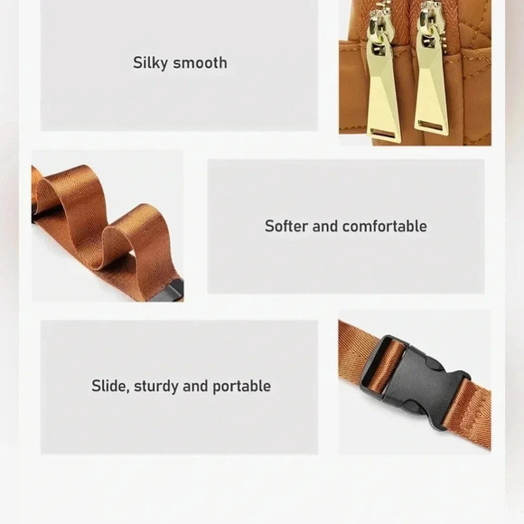 ZORFIN WOMENS BELT/CROSSBODY BAG IN QUILTED BROWN - Picture 6 of 16